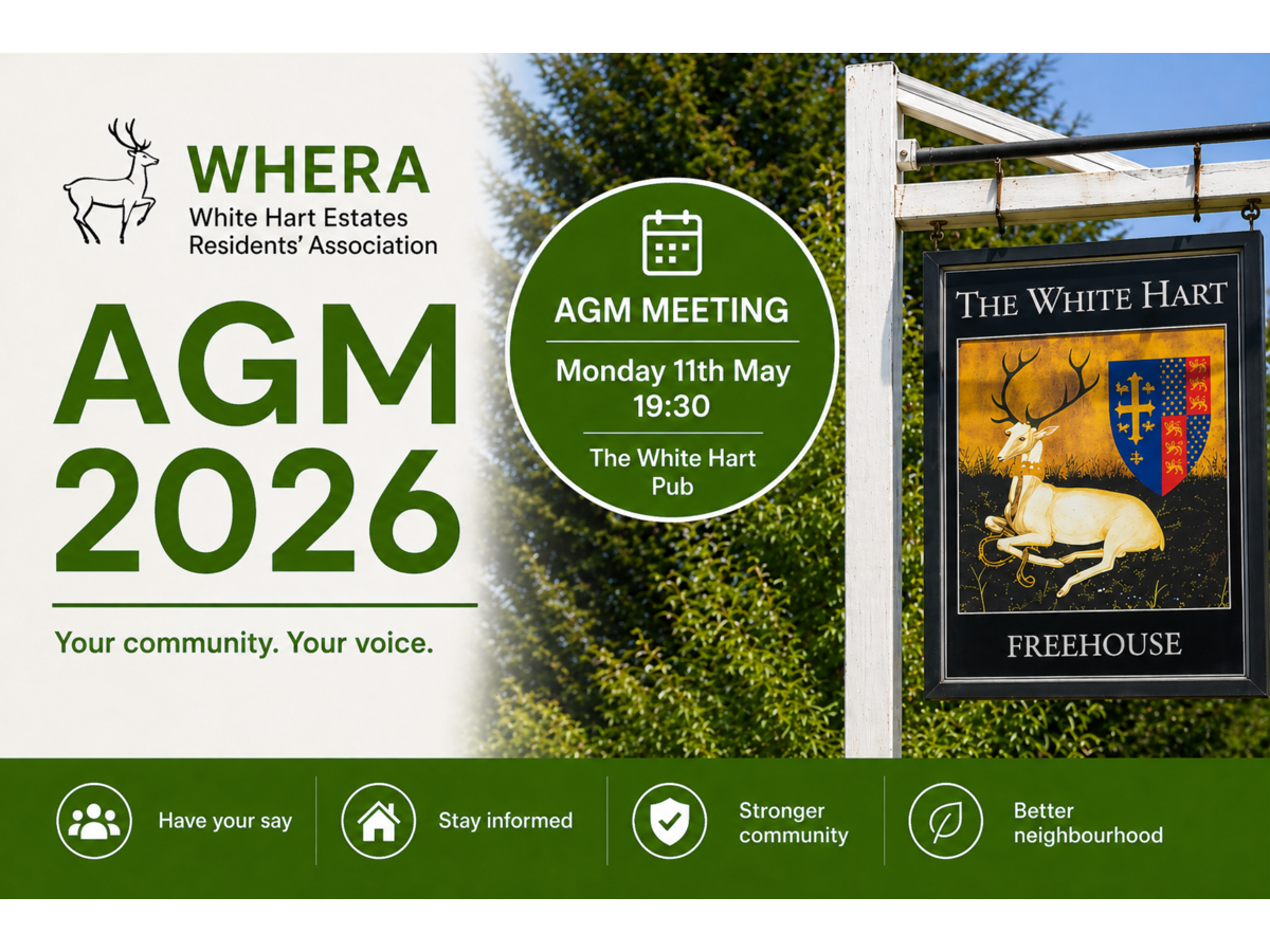 AGM 2026 - May 11th - 7.30pm - The White Hart pub.